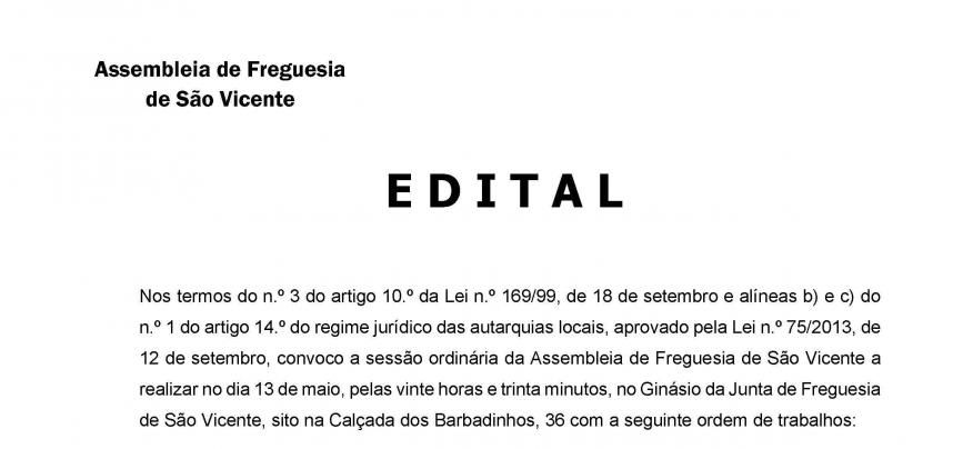 Assembleia de Freguesia - 13 de maio 2025