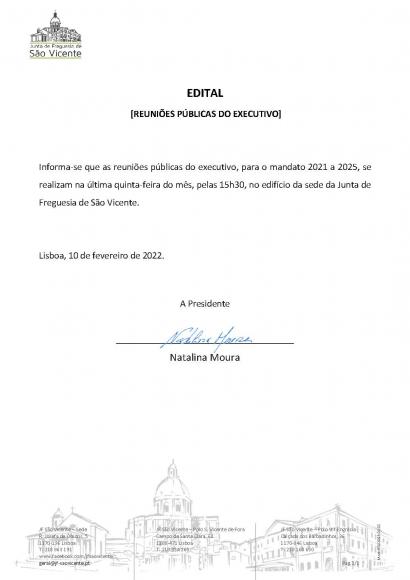 Reuniões Públicas do executivo