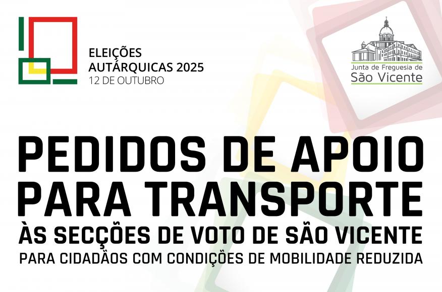 Pedidos de apoio para transporte - Eleições Autárquicas de 12 de outubro de 2025 Pedidos de apoio para transporte - Eleições Autárquicas de 12 de outubro de 2025