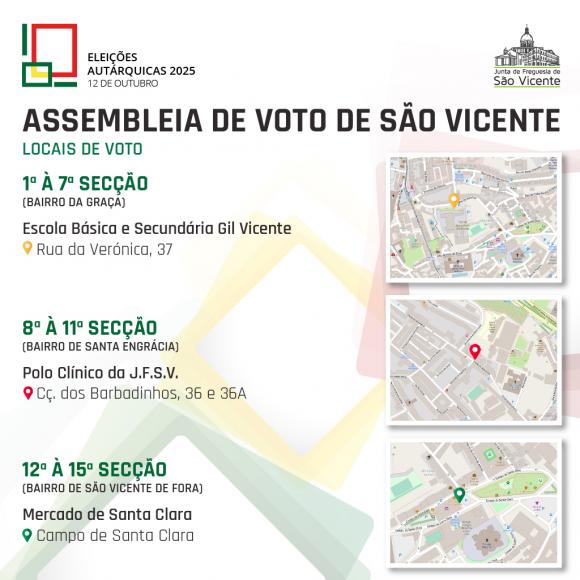 Locais de voto na Freguesia de São Vicente - Locais de voto na Freguesia de São Vicente -