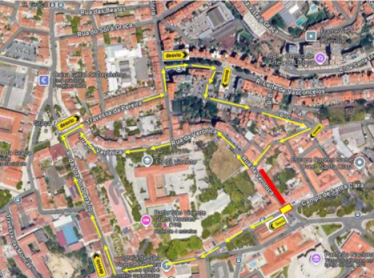 Aviso de Corte de Tr&acirc;nsito &ndash; Rua da Ver&oacute;nica